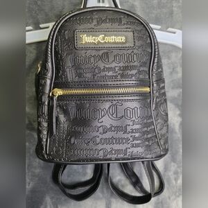 Juicy Couture Black Mini Backpack W/ Card Wallet